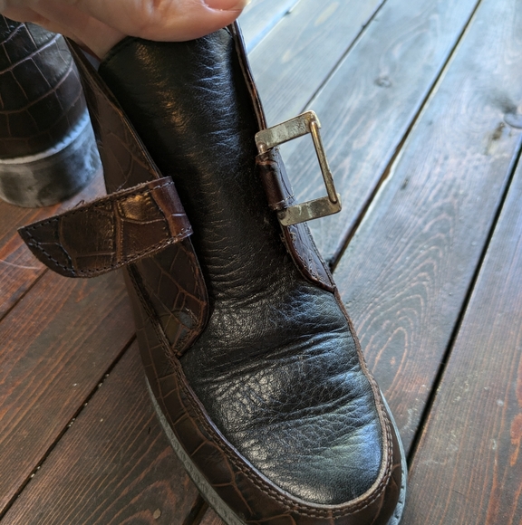 Vintage Brighton Kismet Brown Leather Ankle Boots Bootie Shoe Size 6 Buckle - Picture 10 of 10
